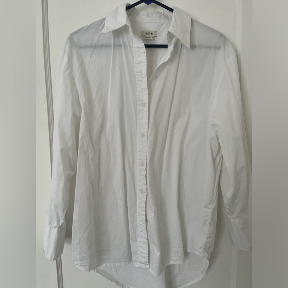 JASON WU Poplin Cotton Button down Shirt/Blouse White size Small